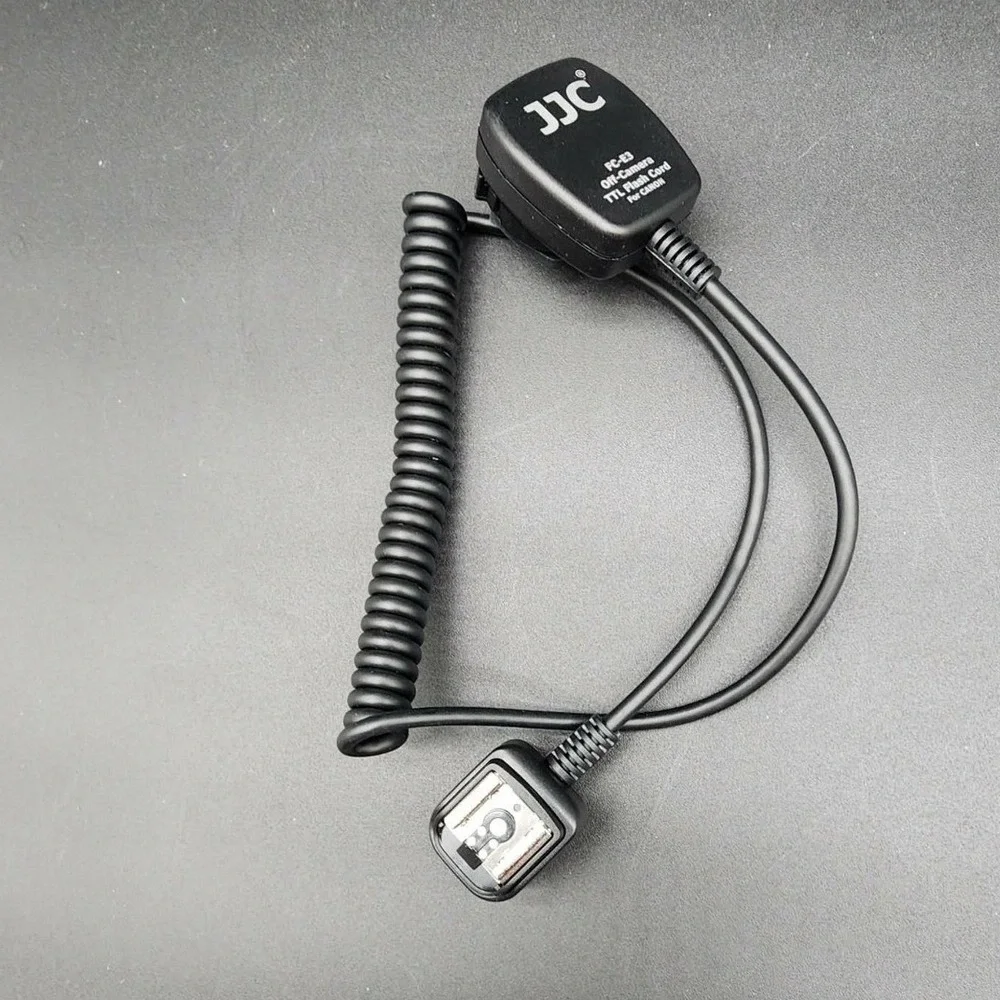 JJC Black FC-E3 Off-Camera TTL Flash Cord for Canon EOS DSLR Speedlite Coiled